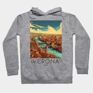 A Vintage Travel Illustration of Verona - Italy Hoodie